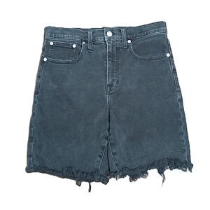 Madewell 27 W Women's Dark Grey High Rise Midi Stretch Jean Shorts